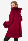 Hooded Faux Fur Trim Coat, , on-hover image number 1