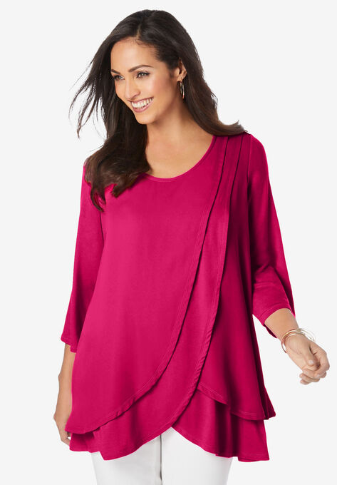 Double Layer Tunic, CHERRY RED, hi-res image number null