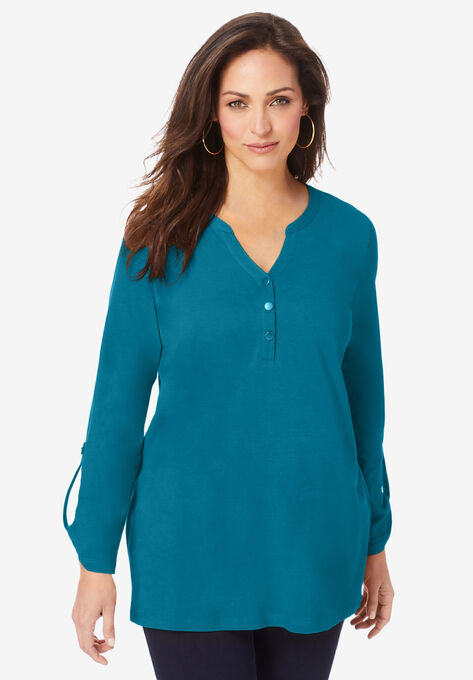 Henley Tunic, DEEP TEAL, hi-res image number null