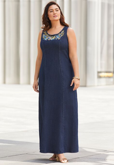 Denim Maxi Dress, , alternate image number null