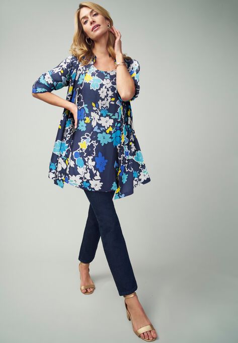 Georgette Button Front Tunic, , alternate image number null