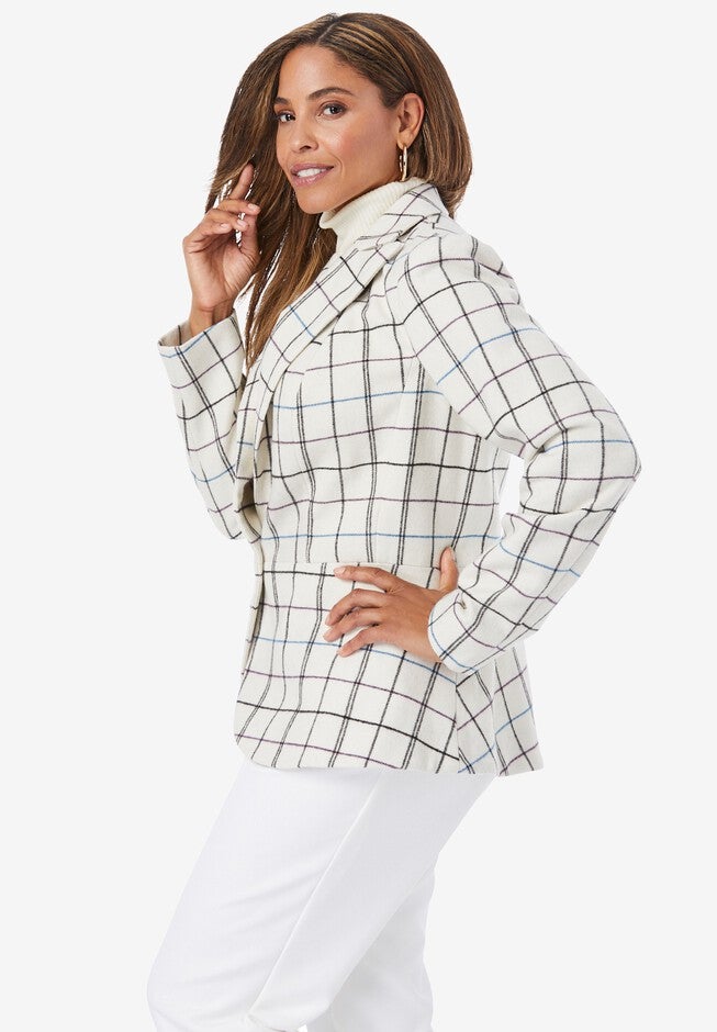 Wool-Blend Peplum Blazer, , alternate image number null