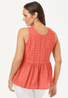 Eyelet Peplum Top, , on-hover image number null