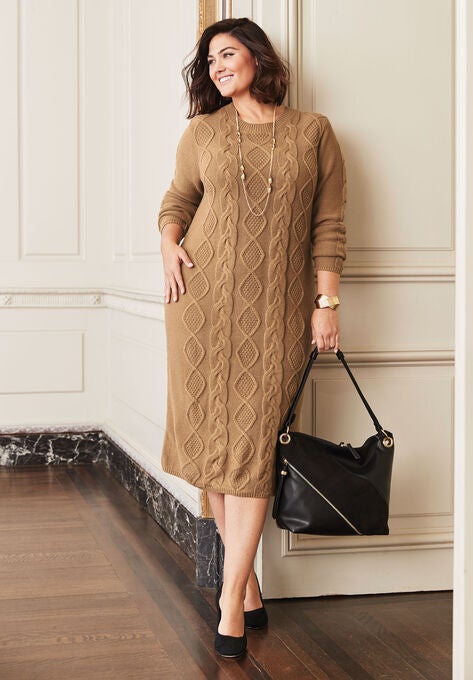 Cable Sweater Dress, , alternate image number null
