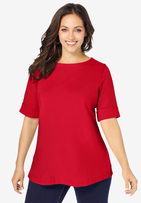 Cuff Tee, VIVID RED, hi-res image number null