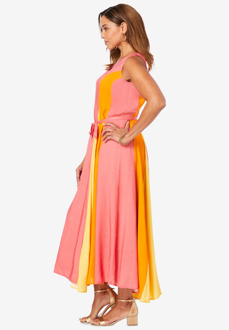 Colorblock Maxi Dress, , alternate image number null