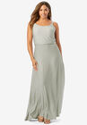 Blouson Maxi Dress, DARK OLIVE GREEN STRIPE, hi-res image number null