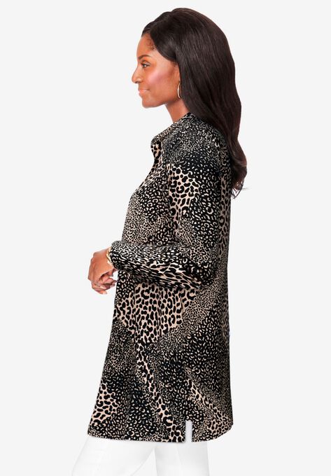 Georgette Button Front Tunic, , alternate image number null