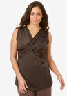Twist Front Knit Tank, CHOCOLATE, hi-res image number null