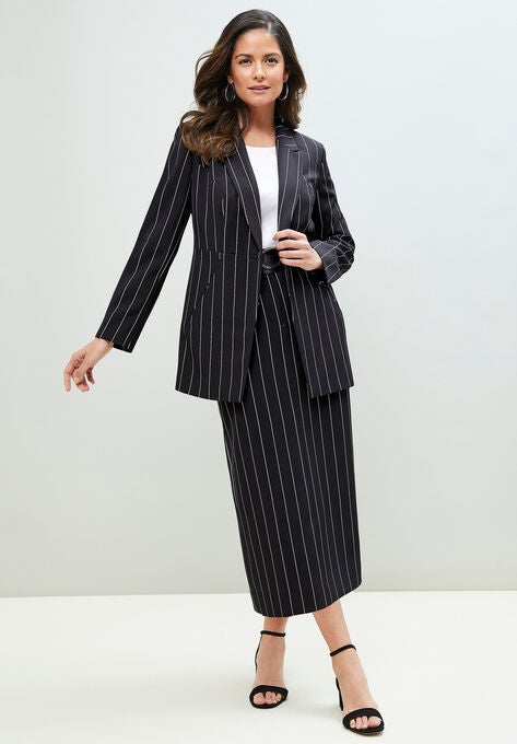 Tummy Control Bi-Stretch Midi Skirt, , alternate image number null