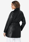Cinched Waist Leather Jacket, , on-hover image number null