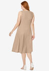 Linen Fit & Flare Dress, , on-hover image number null