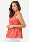 Eyelet Peplum Top, , alternate image number null