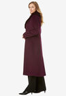 Long Wool-Blend Coat with Faux Fur Collar, , alternate image number 2
