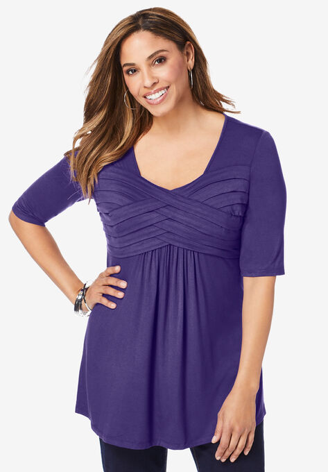 Pleated Tunic, MIDNIGHT VIOLET, hi-res image number null