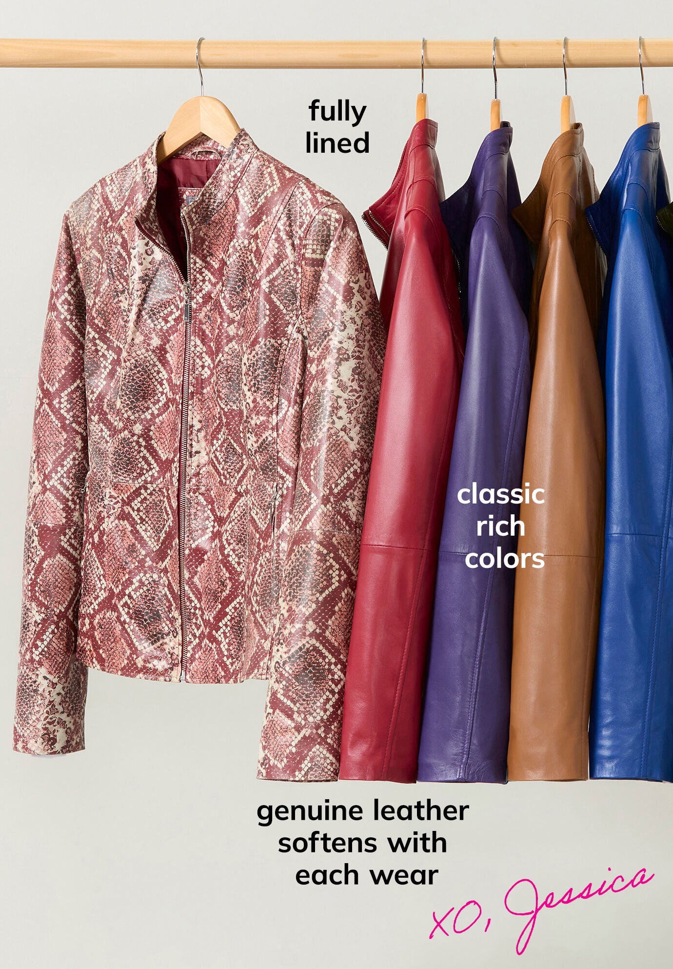 Collarless Leather Jacket, , alternate image number 3