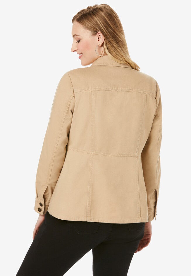 Peplum Denim Jacket, , on-hover image number null
