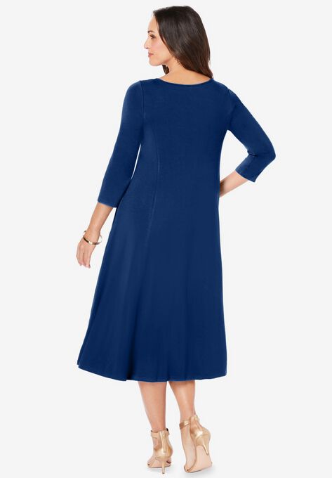 Twisted Keyhole A-line Dress, , on-hover image number null