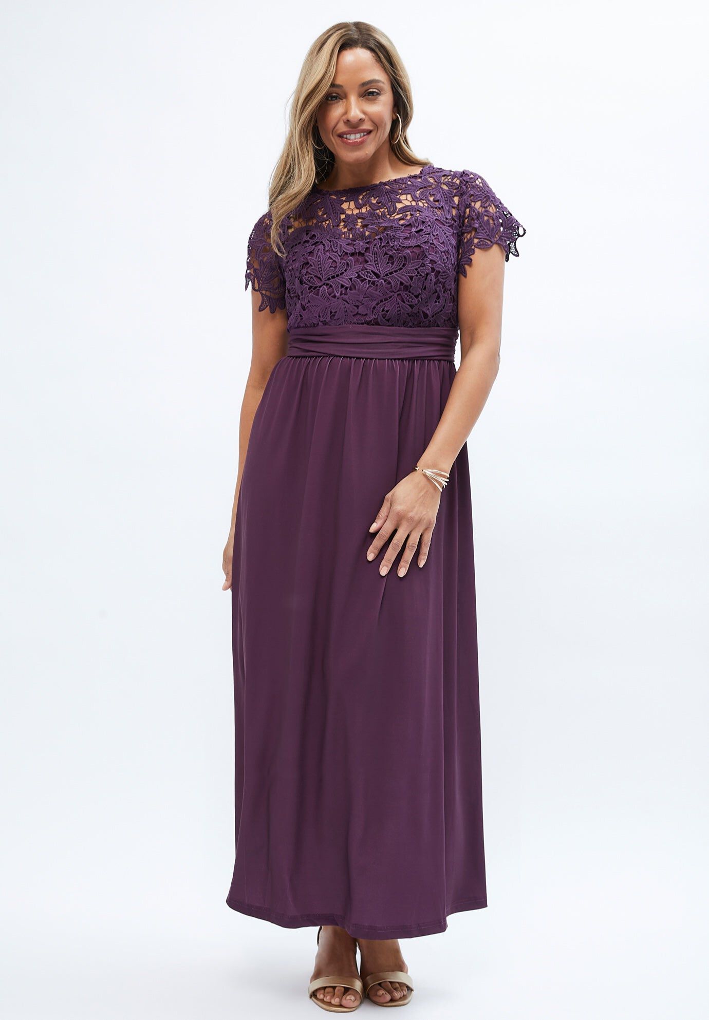 Lace Maxi Dress, DARK BERRY, hi-res image number 0