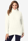 Cable Turtleneck Sweater, IVORY, hi-res image number null