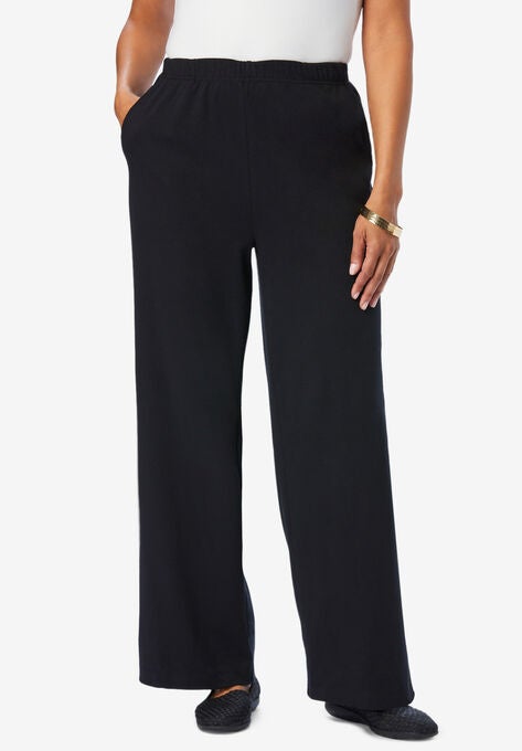 Soft Ease Wide Leg Pant, BLACK, hi-res image number null