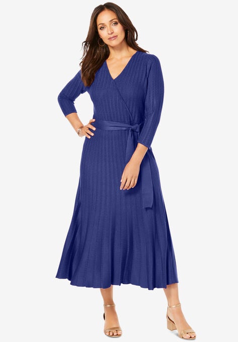 Wrap Sweater Dress, ULTRA BLUE, hi-res image number null