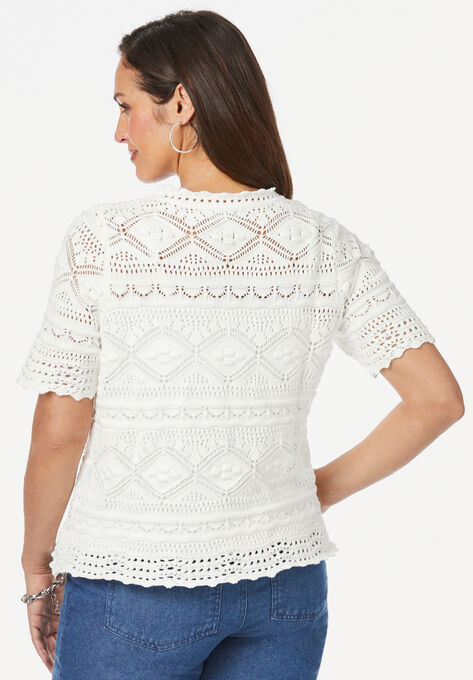Openwork Sweater Pullover, , on-hover image number null