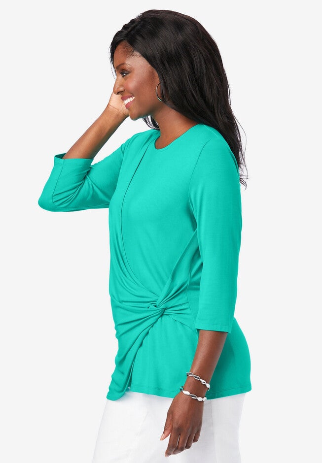 Everyday Knit Side Knot Tee, , alternate image number 2