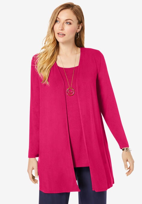 Open-Front Cardigan, PINK BURST, hi-res image number null