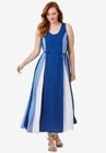 Colorblock Maxi Dress, DARK SAPPHIRE COLORBLOCK, hi-res image number null