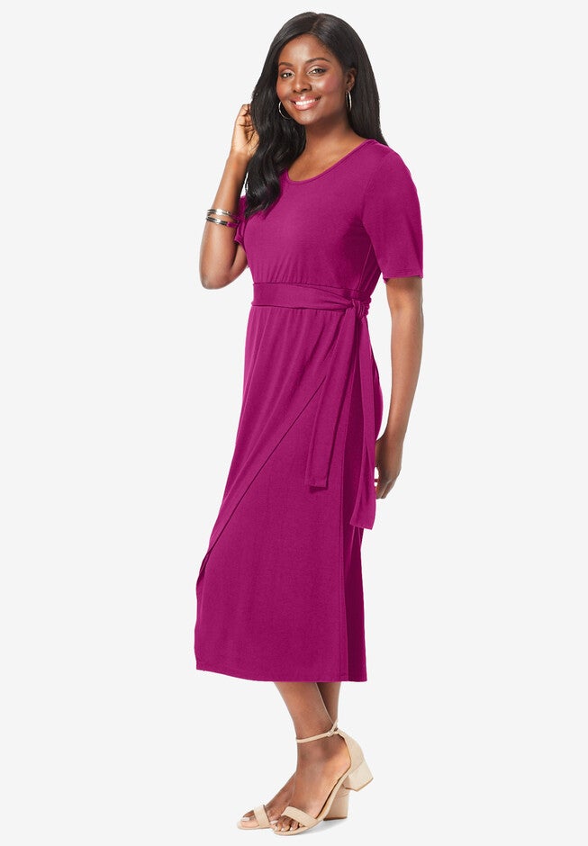 Faux-Wrap Dress, , alternate image number 2