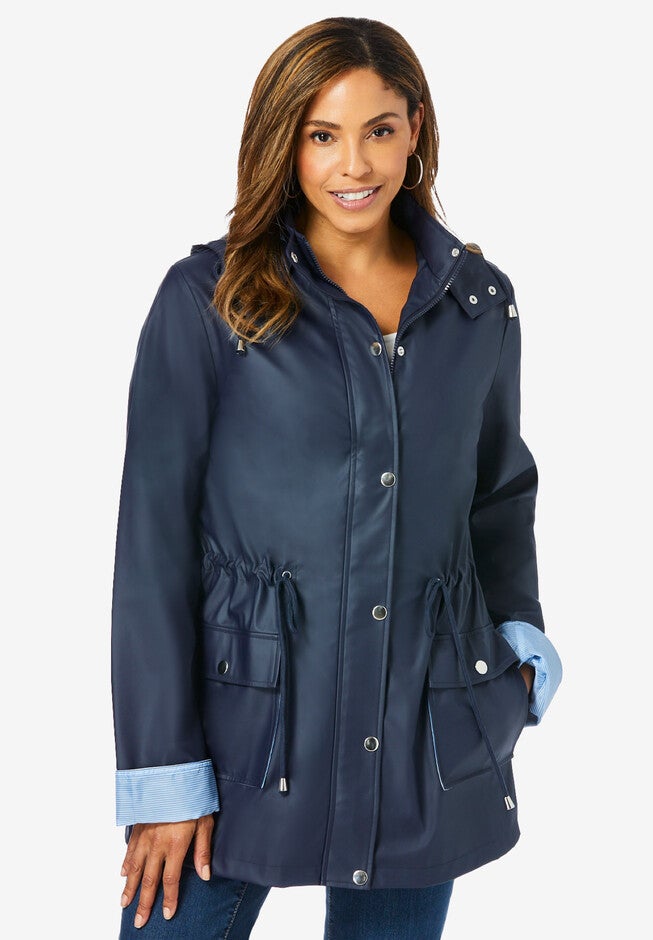 Hooded Raincoat, NAVY, hi-res image number 0