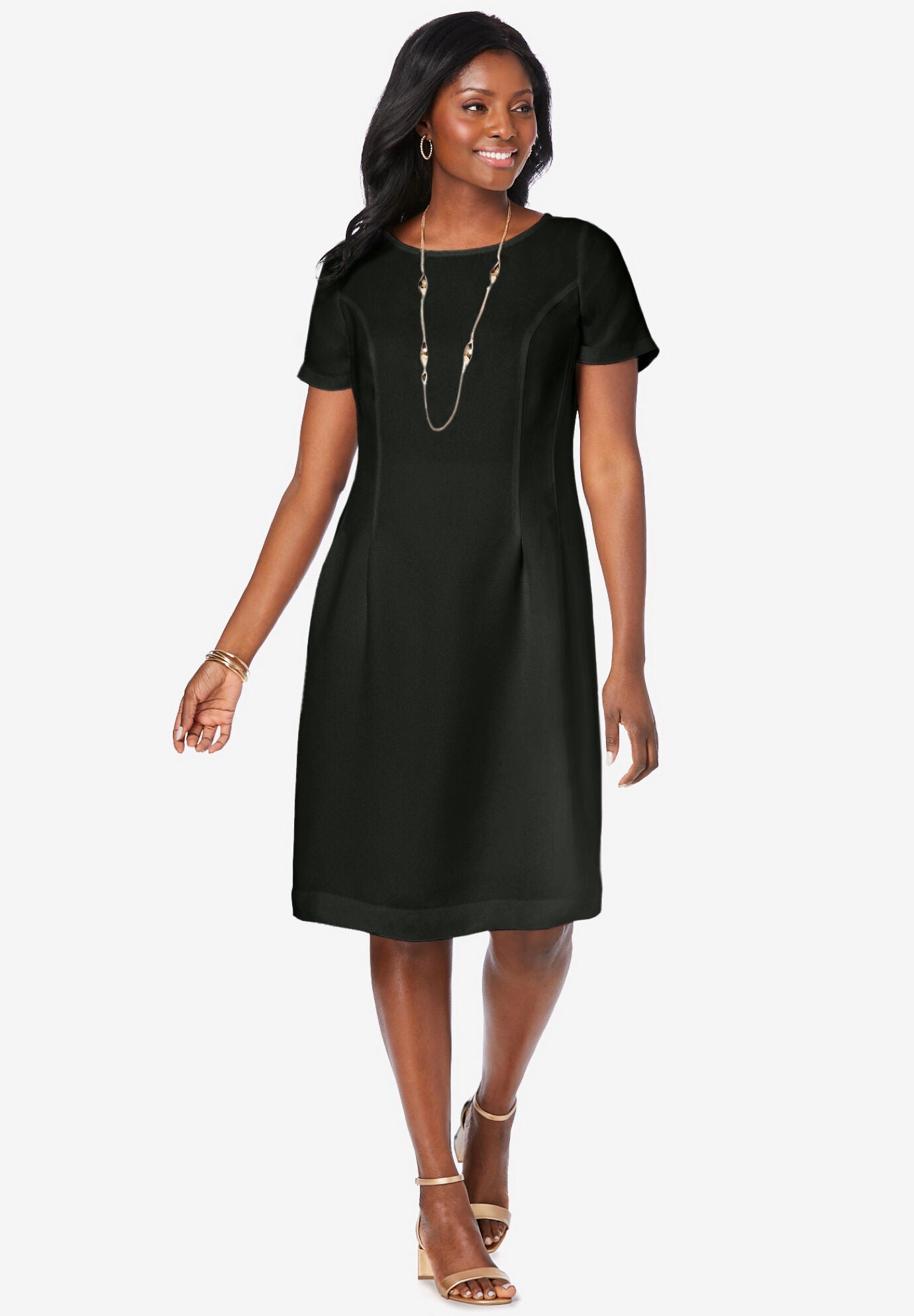 Fit & Flare Dress, BLACK, hi-res image number 0