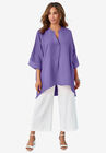 Hi-Low Linen Tunic, VINTAGE LAVENDER, hi-res image number null
