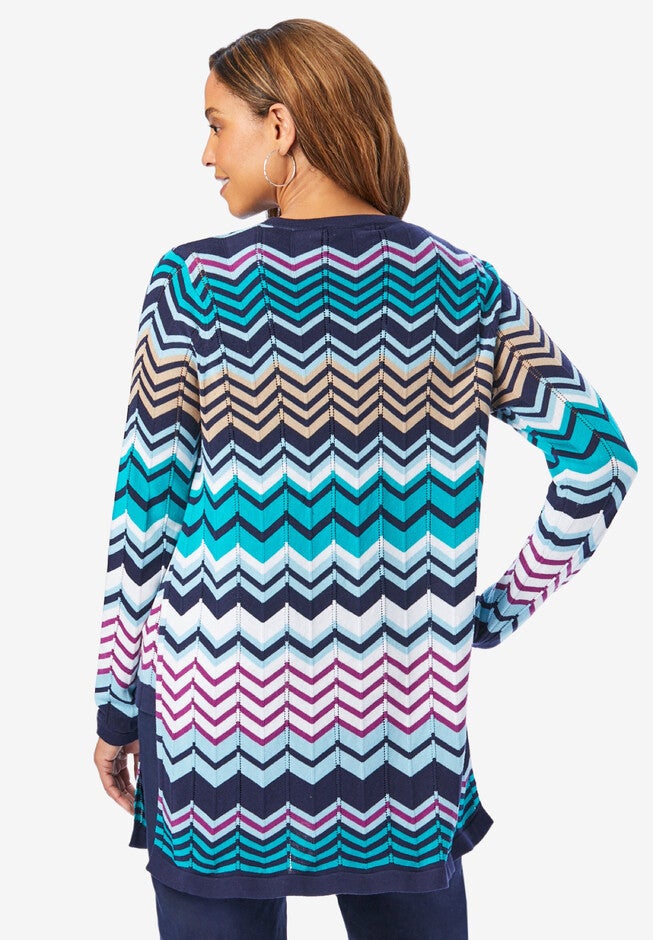 Chevron Cardigan, , on-hover image number 1