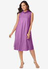 Georgette Mock Neck Dress, SOFT PLUM, hi-res image number null