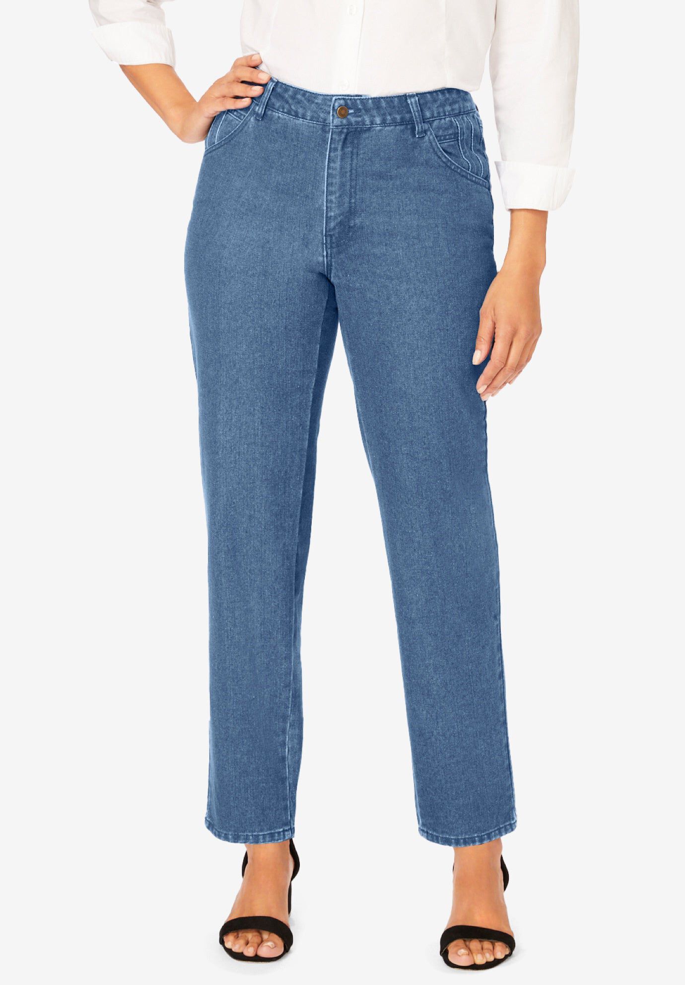 Classic Cotton Denim Straight-Leg Jean