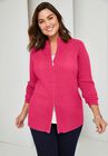 Ribbed Zipper Cardigan, , alternate image number null