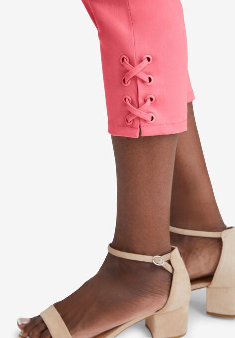 Comfort Waist Lace-Up Capri, , on-hover image number null