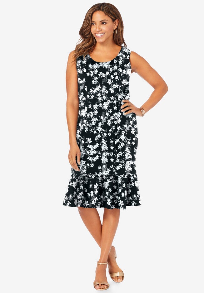 2-Piece Flounce Hem Ponte Jacket Dress, , alternate image number 4