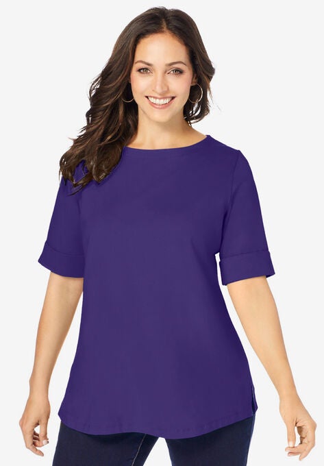 Cuff Tee, MIDNIGHT VIOLET, hi-res image number null