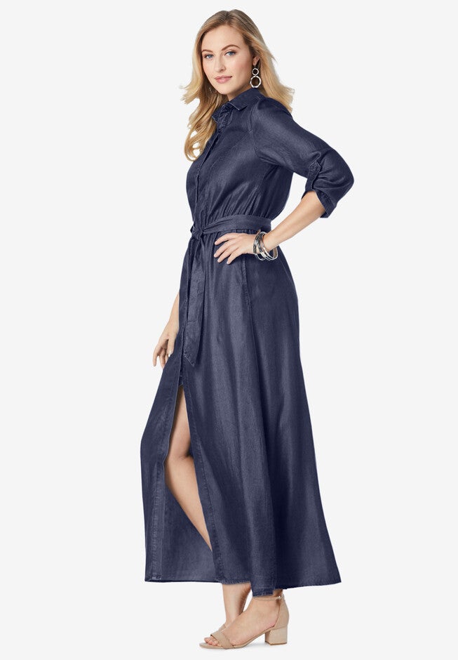 Denim Maxi Dress, , alternate image number null