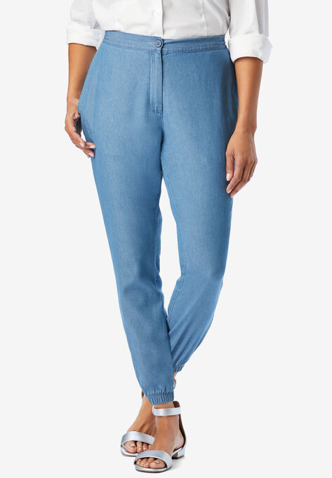 Chambray Jogger, LIGHT WASH, hi-res image number null
