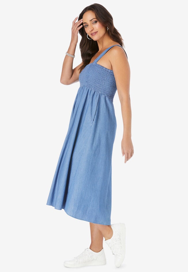 Lite Denim Midi Dress, , alternate image number 2