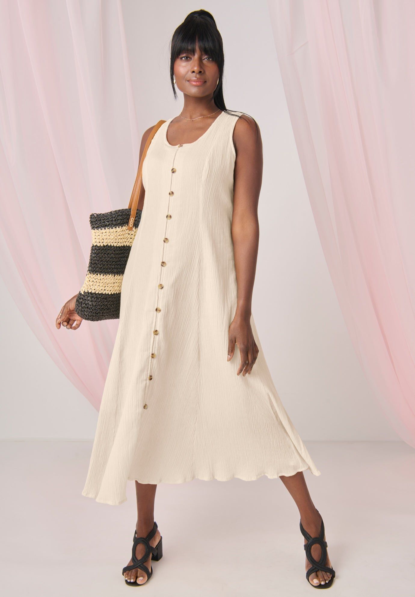 Button Down Gauze Dress