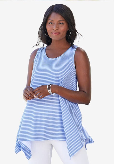 Sharktail Tank, FRENCH BLUE STRIPE, hi-res image number null