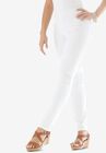 Straight Leg Stretch Denim Jeggings, WHITE, hi-res image number null