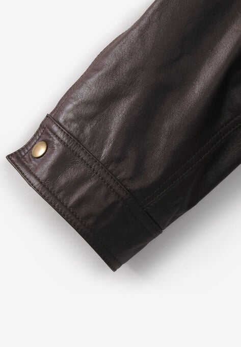 Leather Bomber Jacket, , alternate image number null