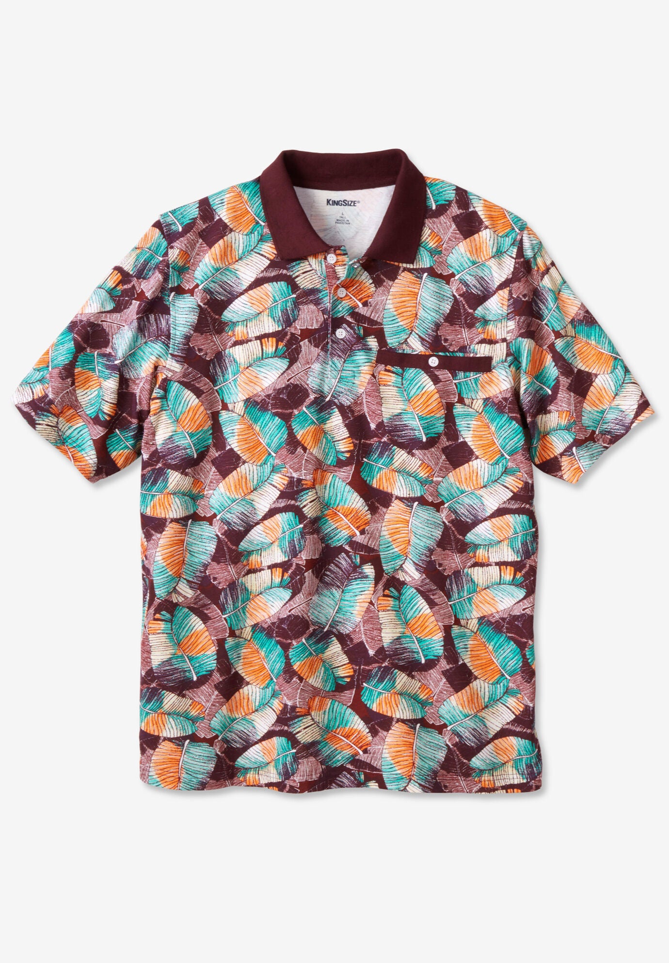 Shirt Collar Polo, RICH BURGUNDY LEAF, hi-res image number 0