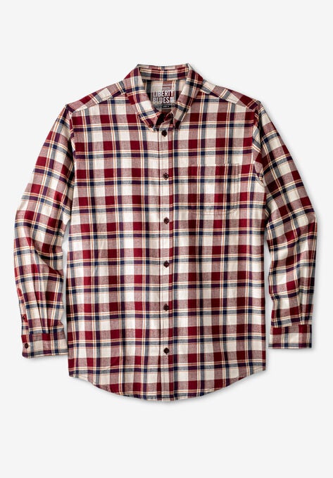 Liberty Blues® Plaid Flannel Shirt, RICH BURGUNDY PLAID, hi-res image number null